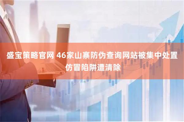 盛宝策略官网 46家山寨防伪查询网站被集中处置 仿冒陷阱遭清除